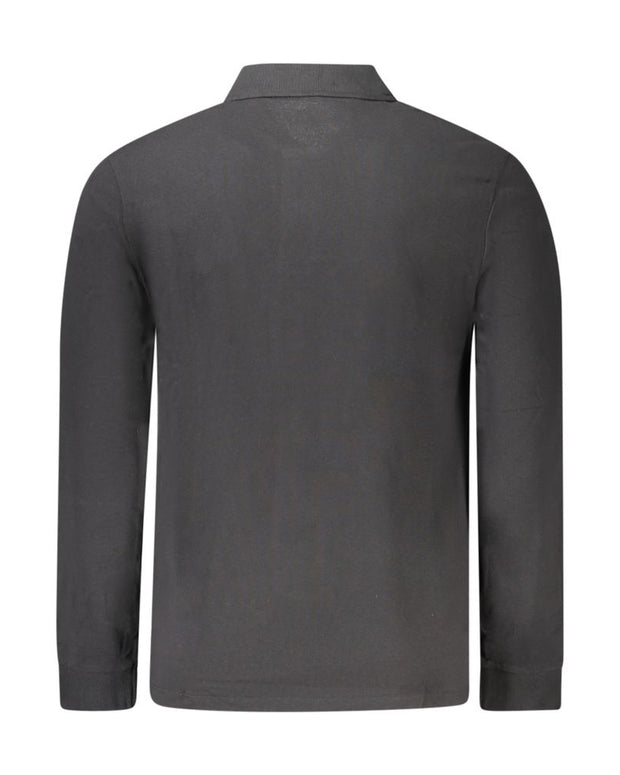Black Cotton Men Polo Shirt
