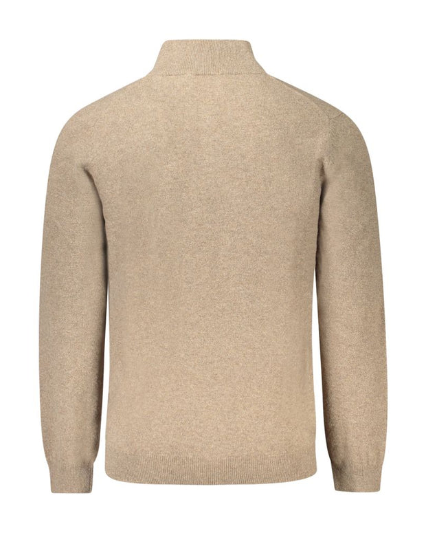 Beige Wool Men Sweater