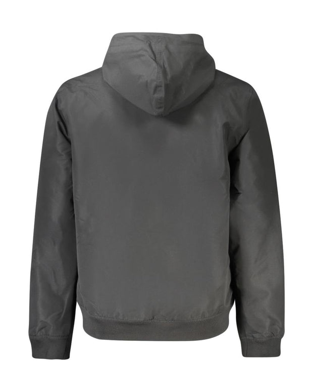 Black Polyester Men Jacket