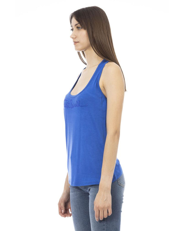 Blue Viscose Tank Top