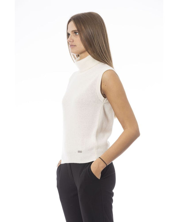White Wool Women Sweater