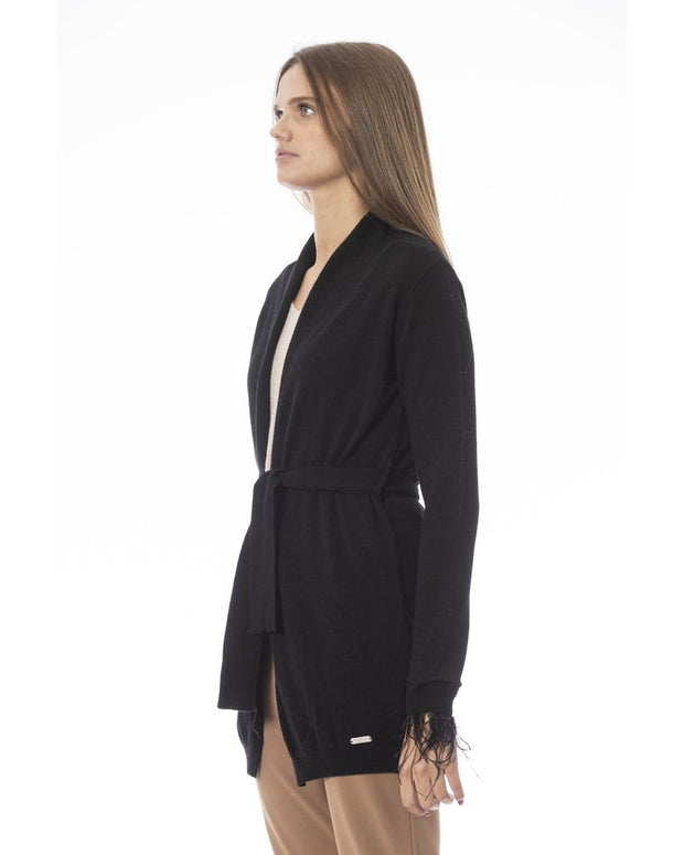 Black Wool Women Cardigan