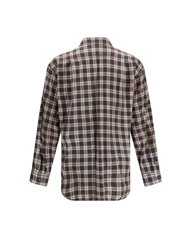 Brown Cotton Pattern Shirt