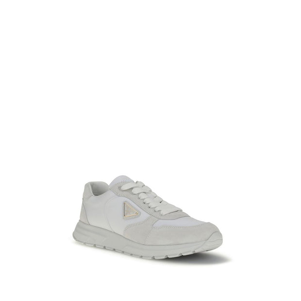 White Recycled Polyamide Athletic Sneakers