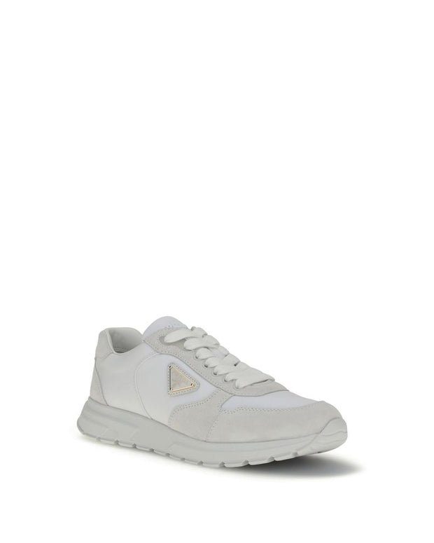 White Recycled Polyamide Athletic Sneakers