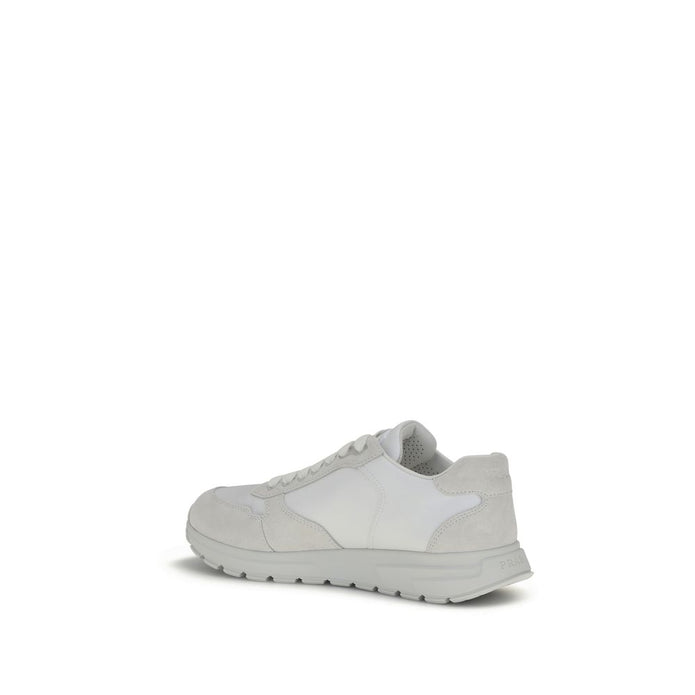 White Recycled Polyamide Athletic Sneakers