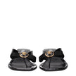 Black Leather Stiletto Heels Sandals
