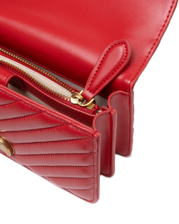 Red Leather Love One Mini Shoulder Bag