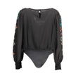 Black Elastane Bodysuit