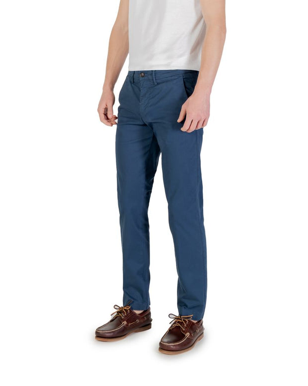 Blue Cotton Skinny Pant