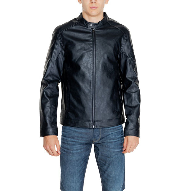 Black Polyester Jackets & Coat