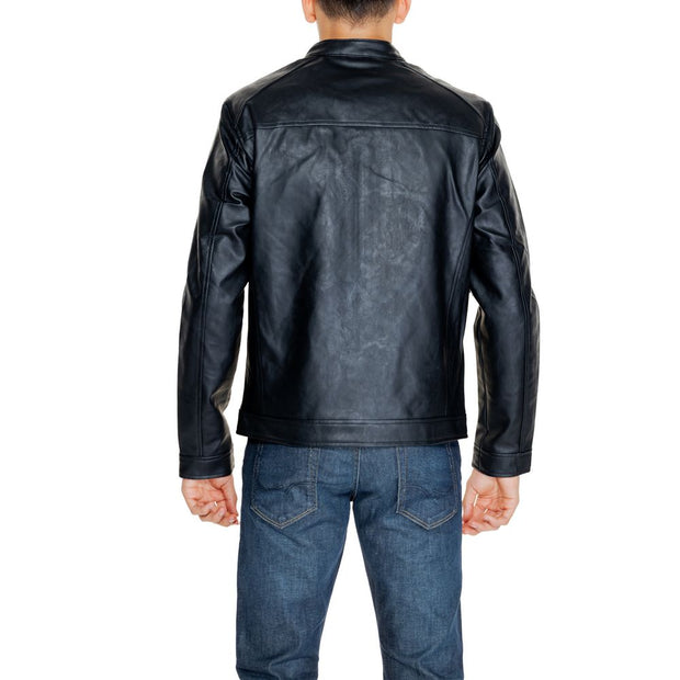 Black Polyester Jackets & Coat