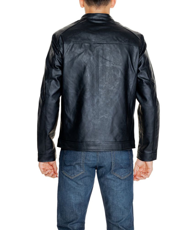 Black Polyester Jackets & Coat