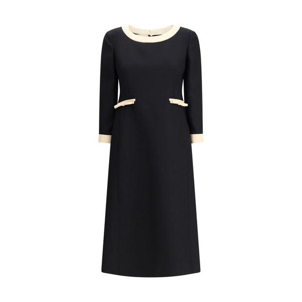 Wool Dress with Bow