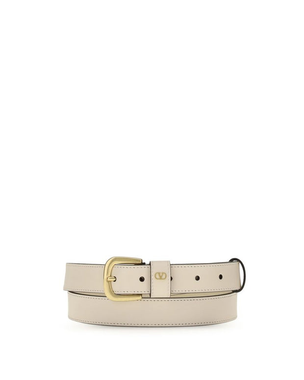 White Leather Regular Belt