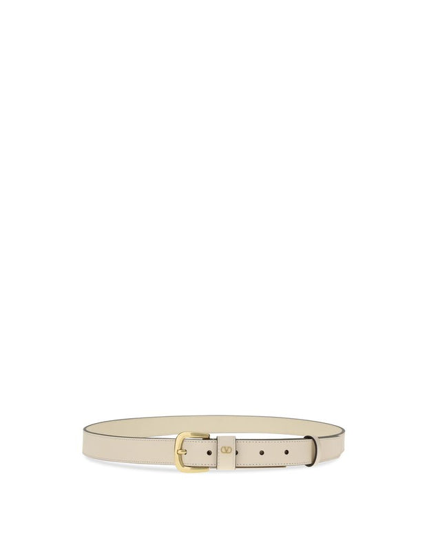White Leather Regular Belt
