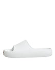White Logo Slides Sandals Men Beachwear Shoes