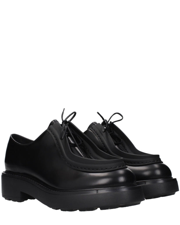 Black Leather Oxfords And Derbies