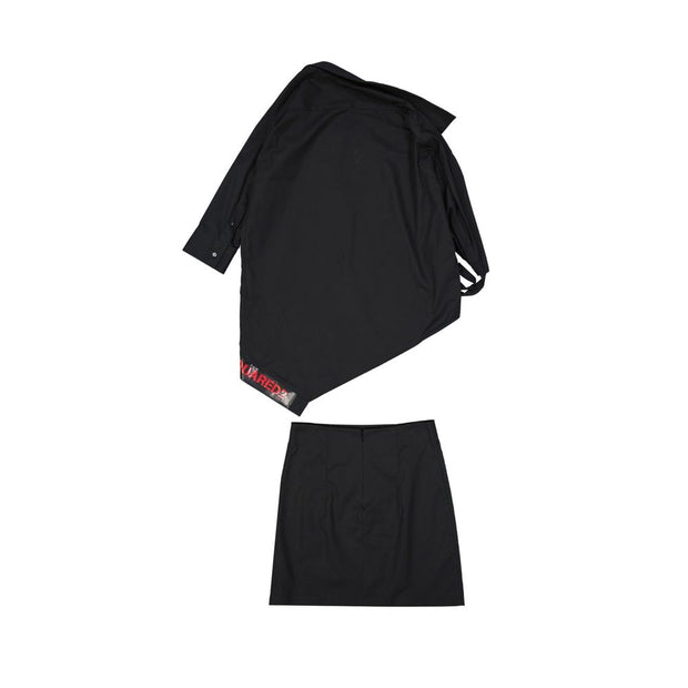 Black Cotton Two-Piece Suit
