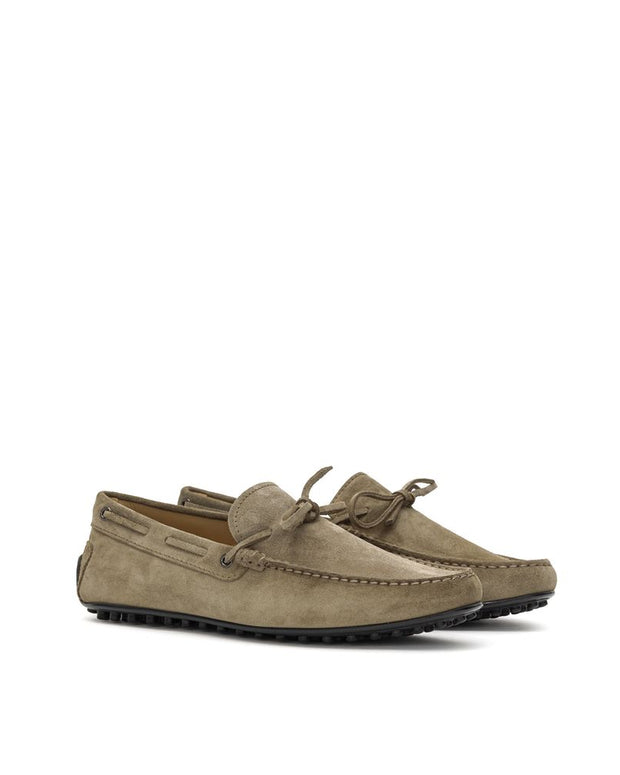 Beige Suede Leather Moccassin