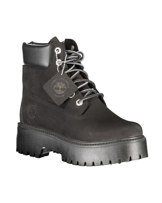 Black Leather Women Boot