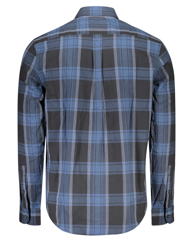 Blue Cotton Men Shirt