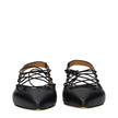 Black Leather Flats
