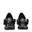 Black Leather Mid Heel Pumps