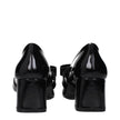 Black Leather Mid Heel Pumps