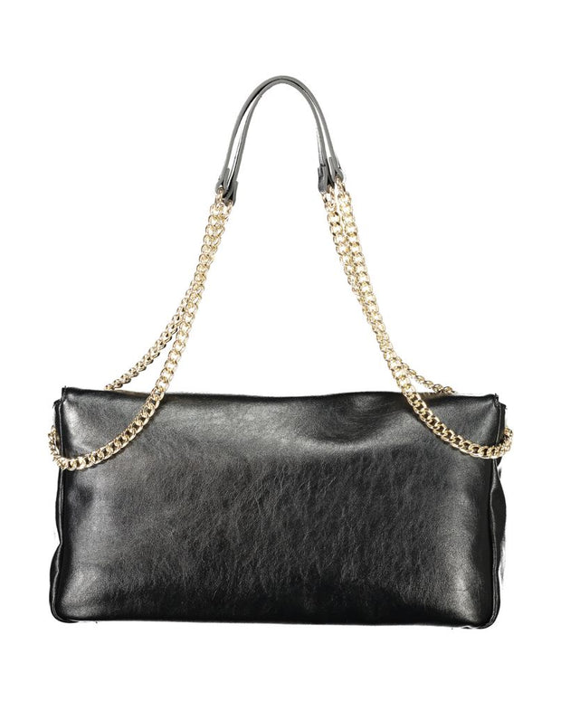 Black Polyethylene Women Handbag