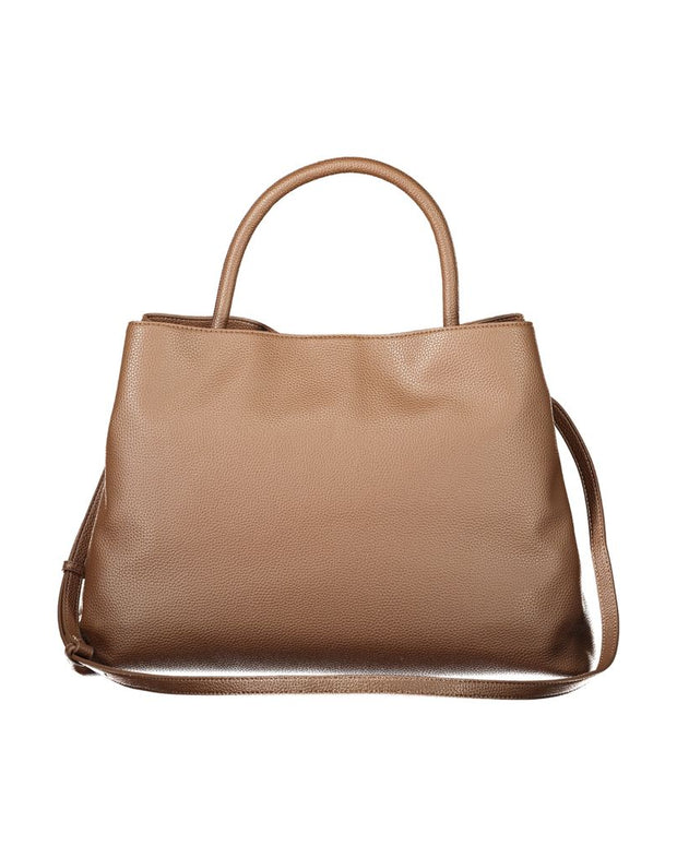 Brown Polyethylene Women Handbag