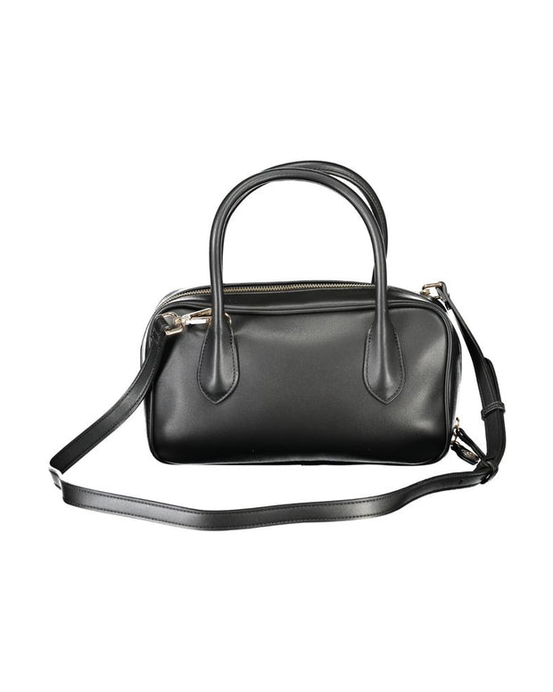 Black Polyethylene Women Handbag