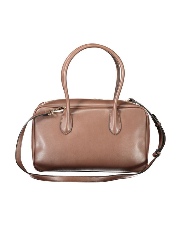 Brown Polyethylene Women Handbag