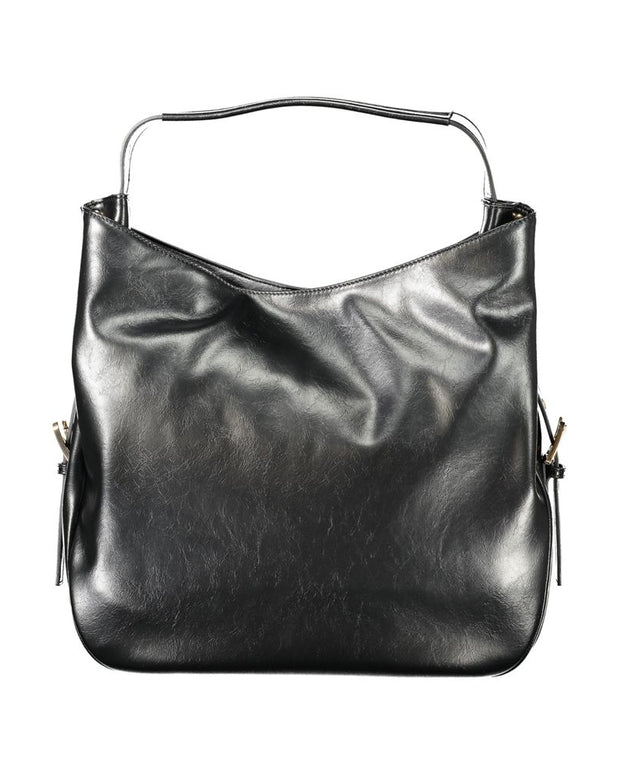 Black Polyethylene Women Hobo Bag