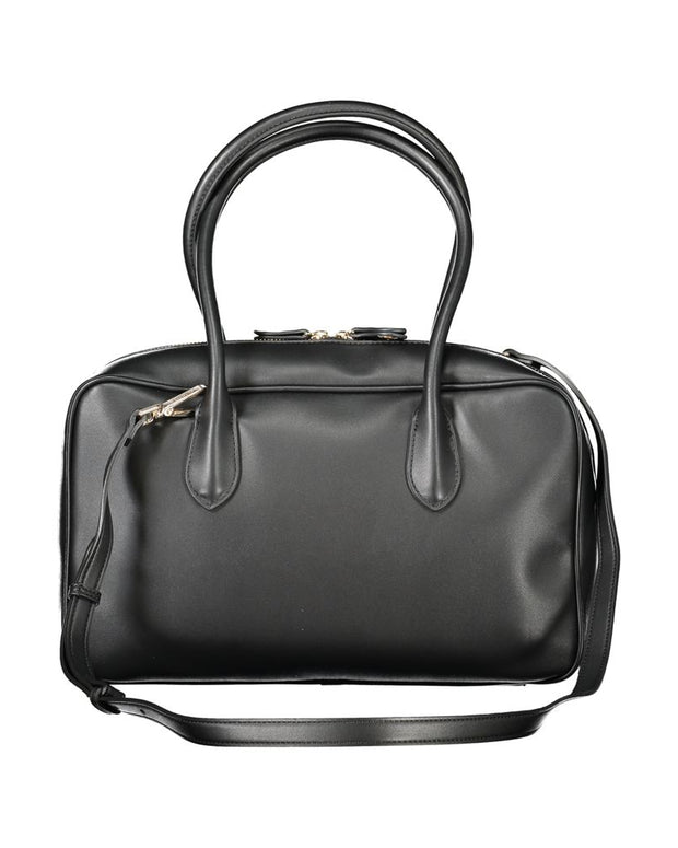 Black Polyethylene Women Handbag