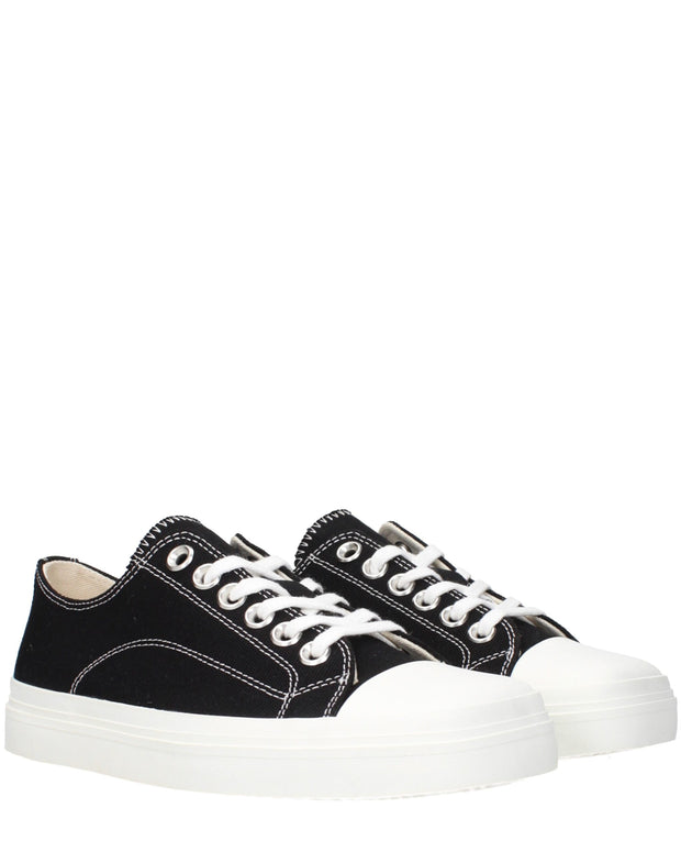 Black Fabric Low Tops