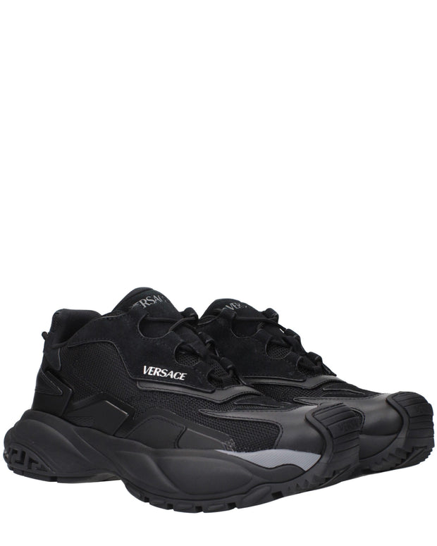 Black Fabric Athletic Sneakers