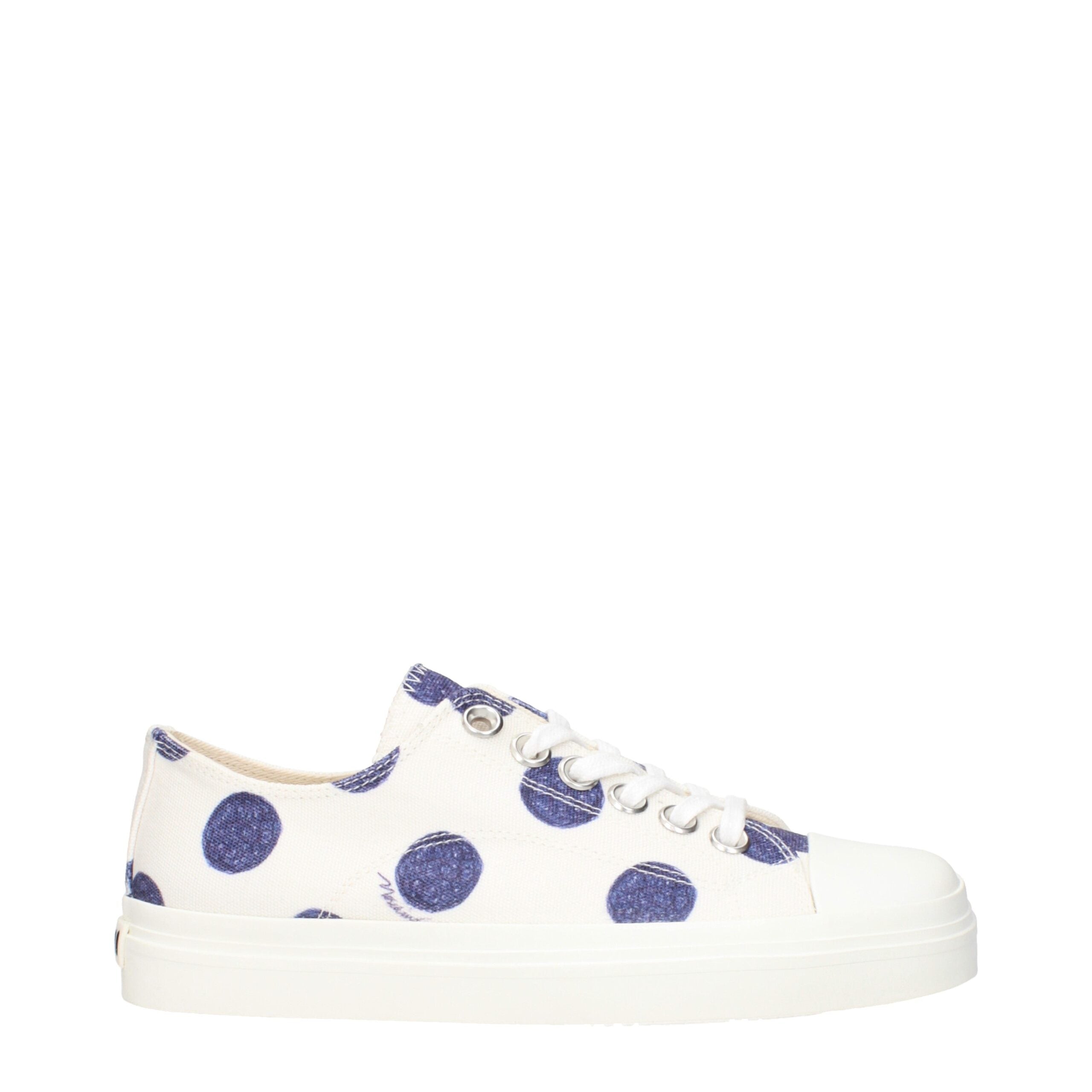 White Fabric Low Tops