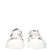 White Fabric Low Tops