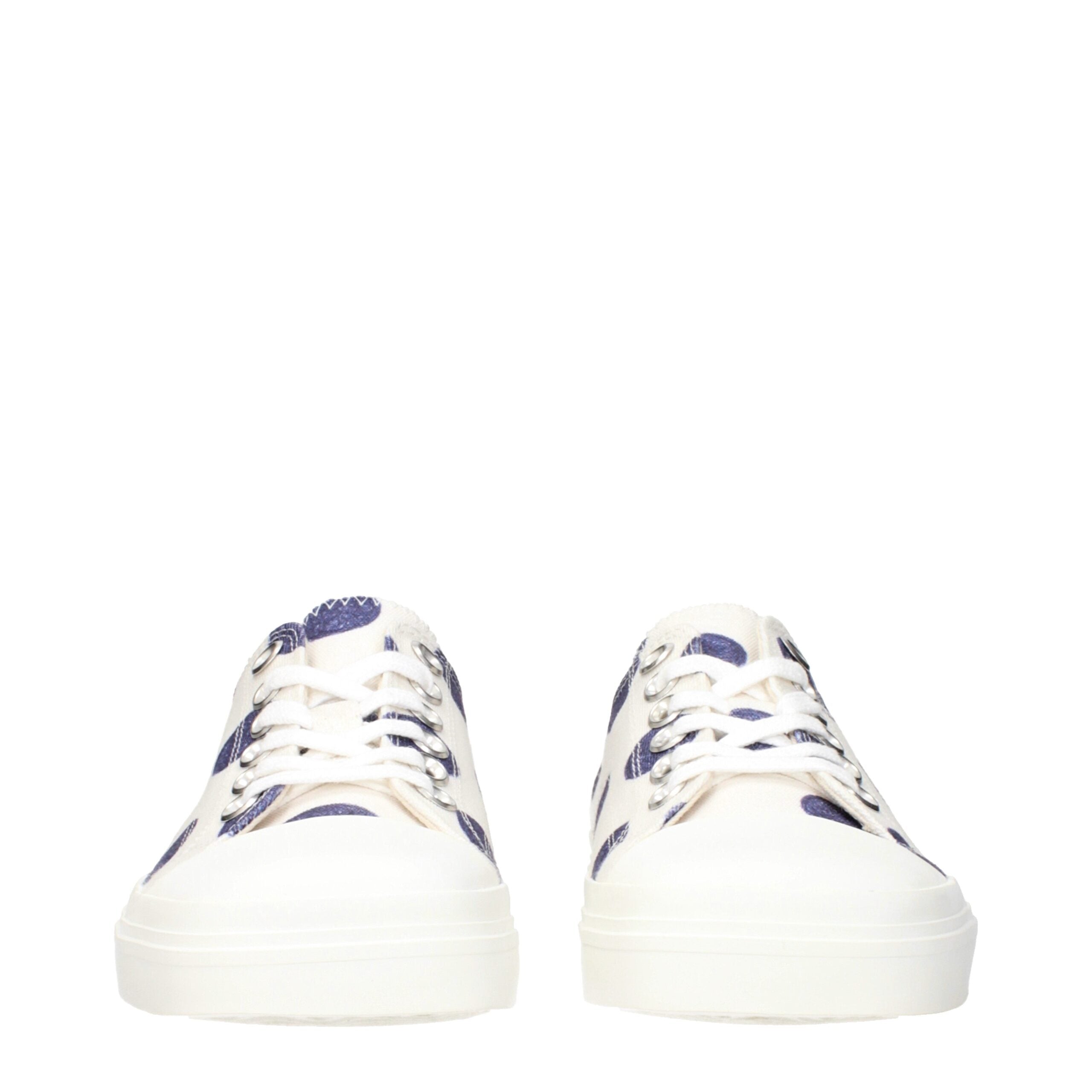 White Fabric Low Tops