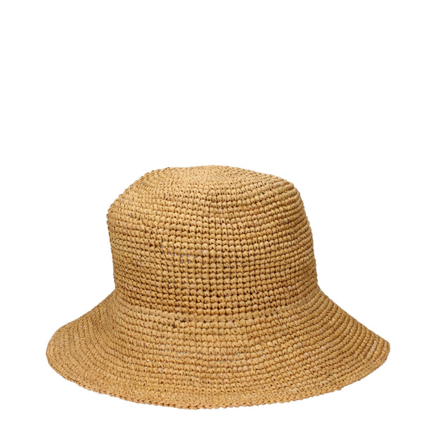 Beige Raffia Bucket Hat