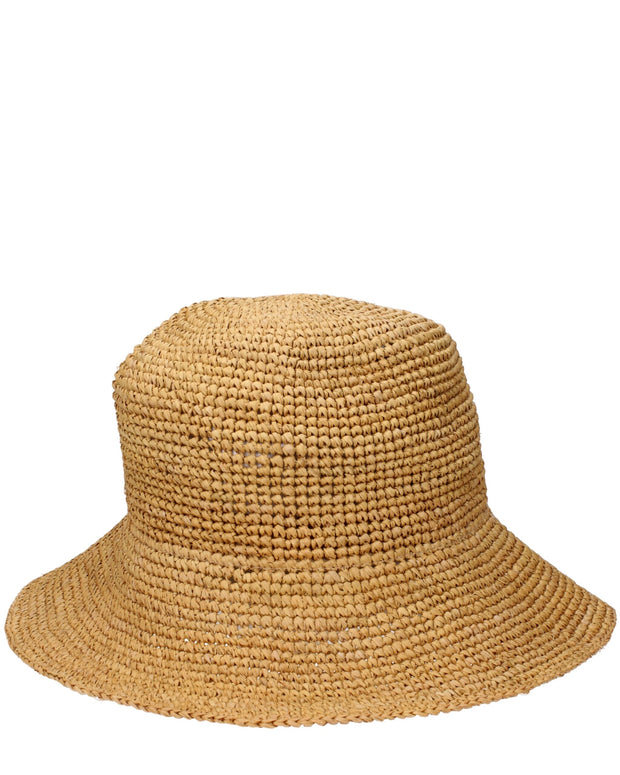 Beige Raffia Bucket Hat