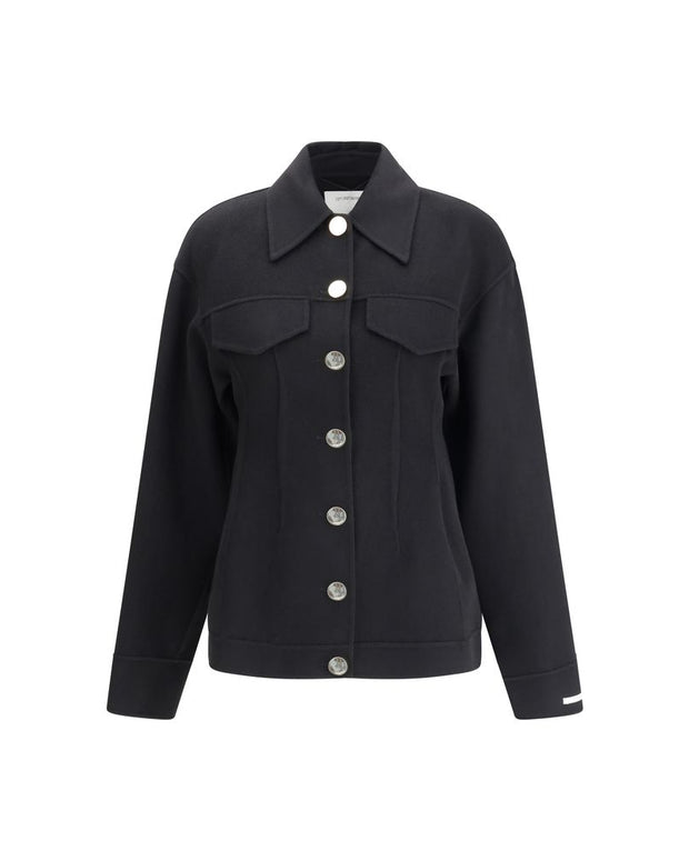 Black Fleece Wool Coat