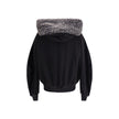 Hooded Sweatshirt with wide fur-trimmed hood