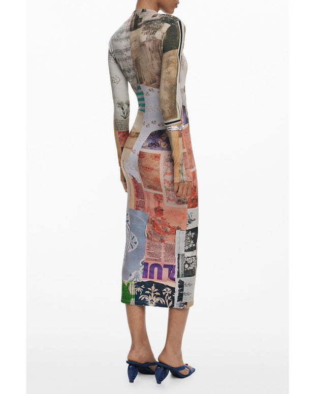 Beige Viscose Women Dress