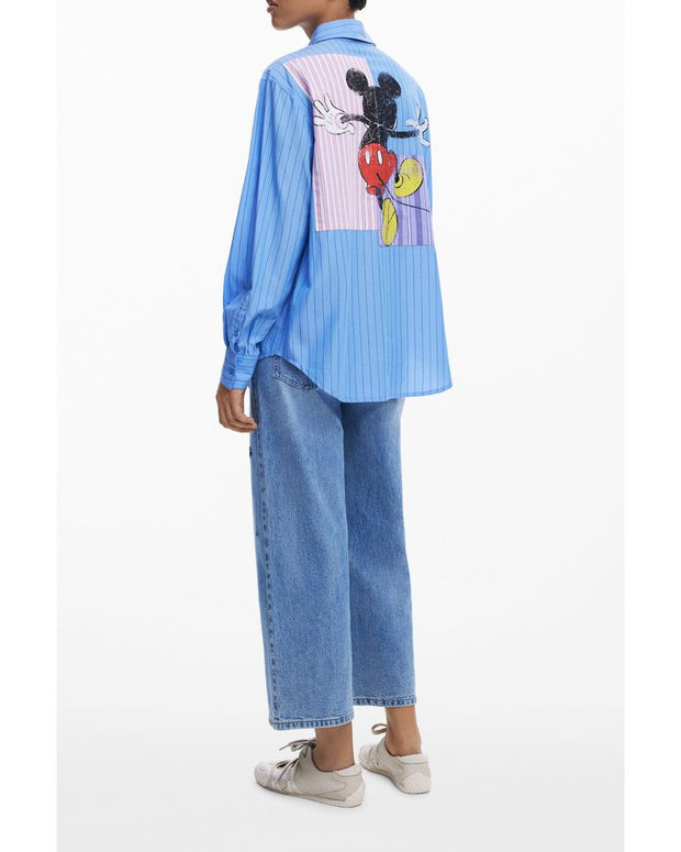 Blue Cotton Women Shirt