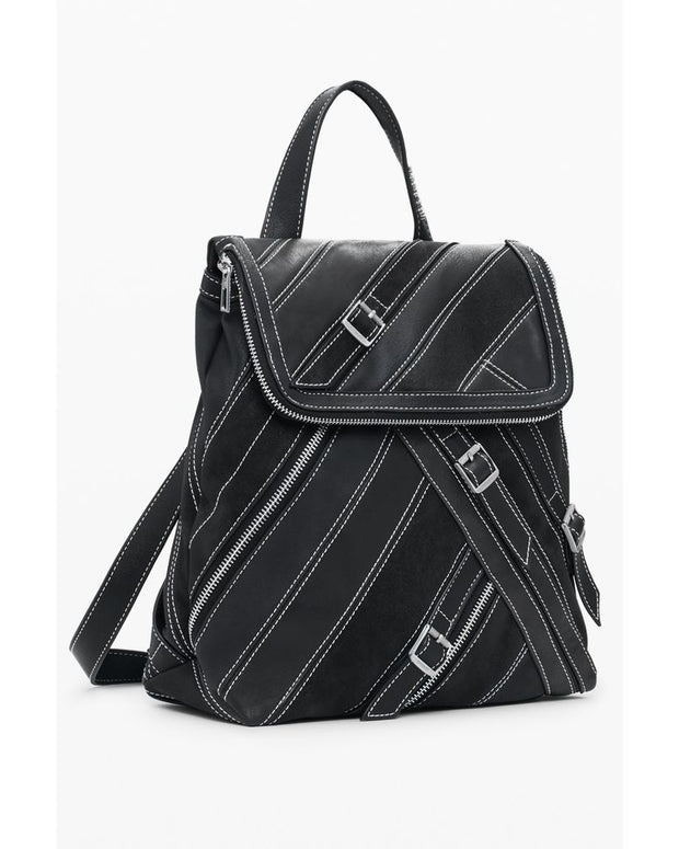 Black Polyethylene Women Backpack