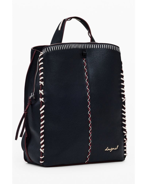 Black Polyethylene Women Backpack