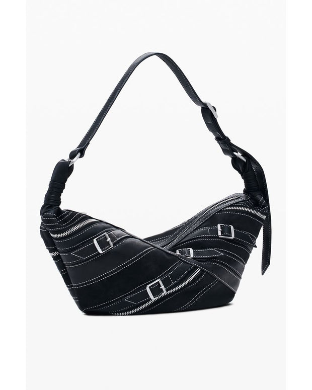 Black Polyethylene Women Handbag