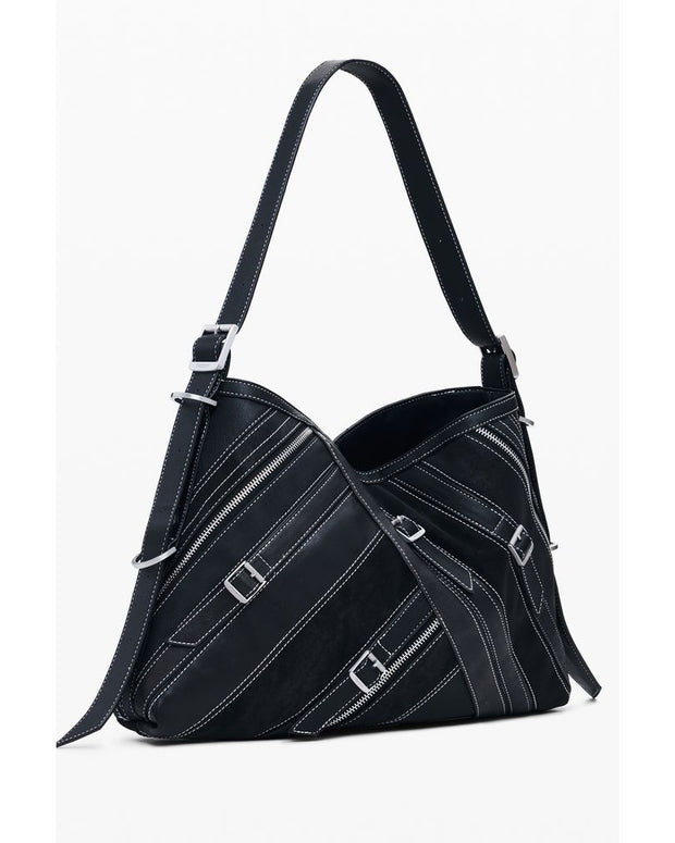 Black Polyethylene Women Handbag